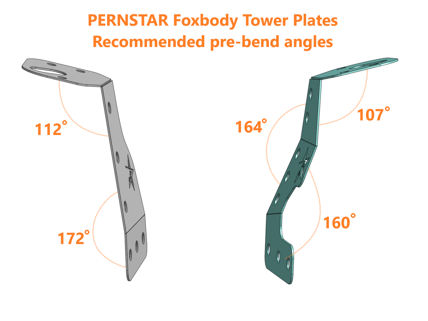 Shock Tower Reinforcement Plates for Fox body Mustangs 79-89 [OEM Interface]